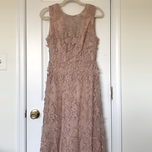 BCBGMaxAzria Dresses & Skirts - Size 2, BCBG Maxzaria maxi dress with floral appliqués on tulle. Worn once.